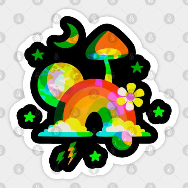 Trippy Dippy Mushroom Sticker by TJWDraws